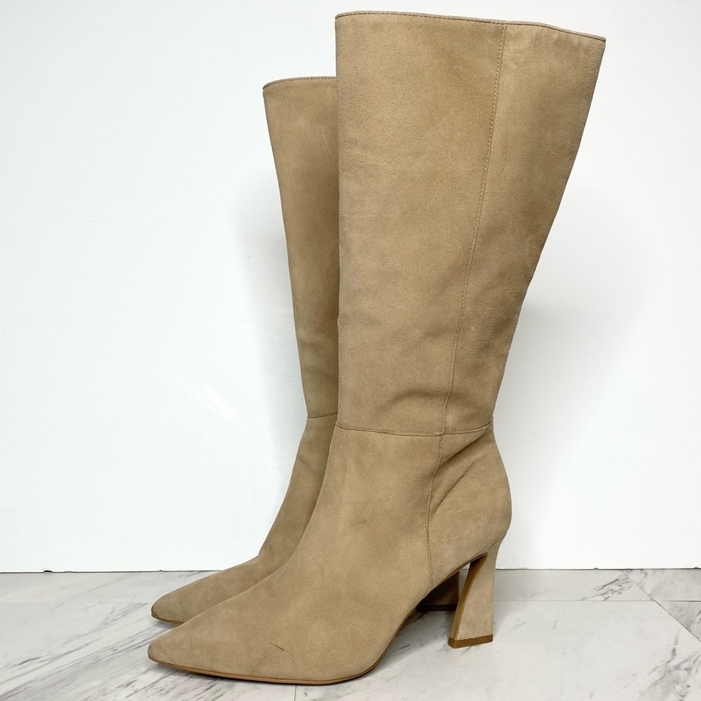 New! Vince Camuto Tressara Tan Suede Tall Boot 9M